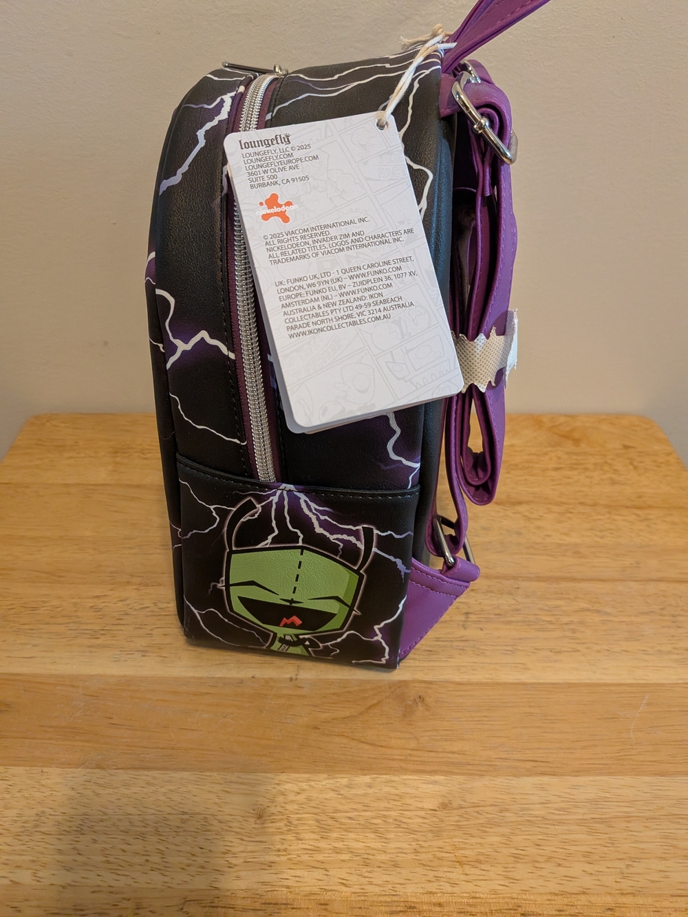 Loungefly Black & Purple Invader Zim "Wha Choo Saaaaay?" Mini Backpack - Picture 2 of 4